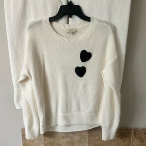 Loft Outlet Sequin Heart Sweater. Size M. Worn once.